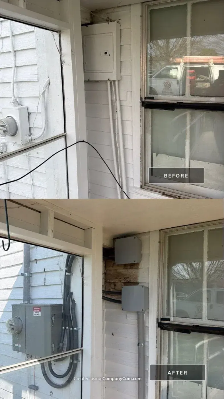 A service change out, before and after
